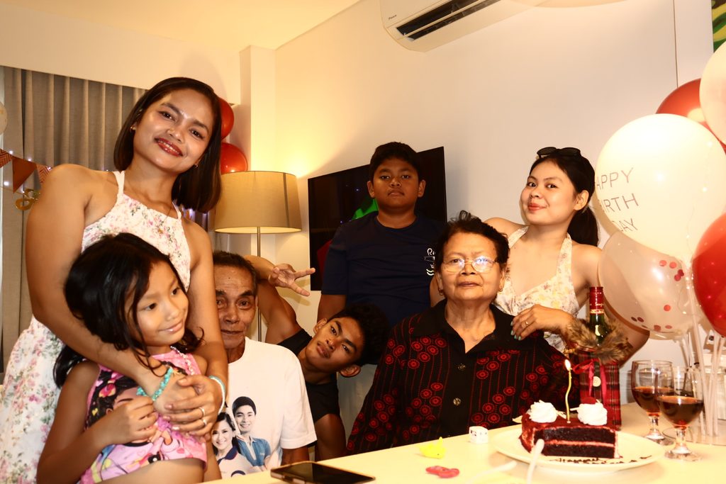 Family celebrating a birthday together